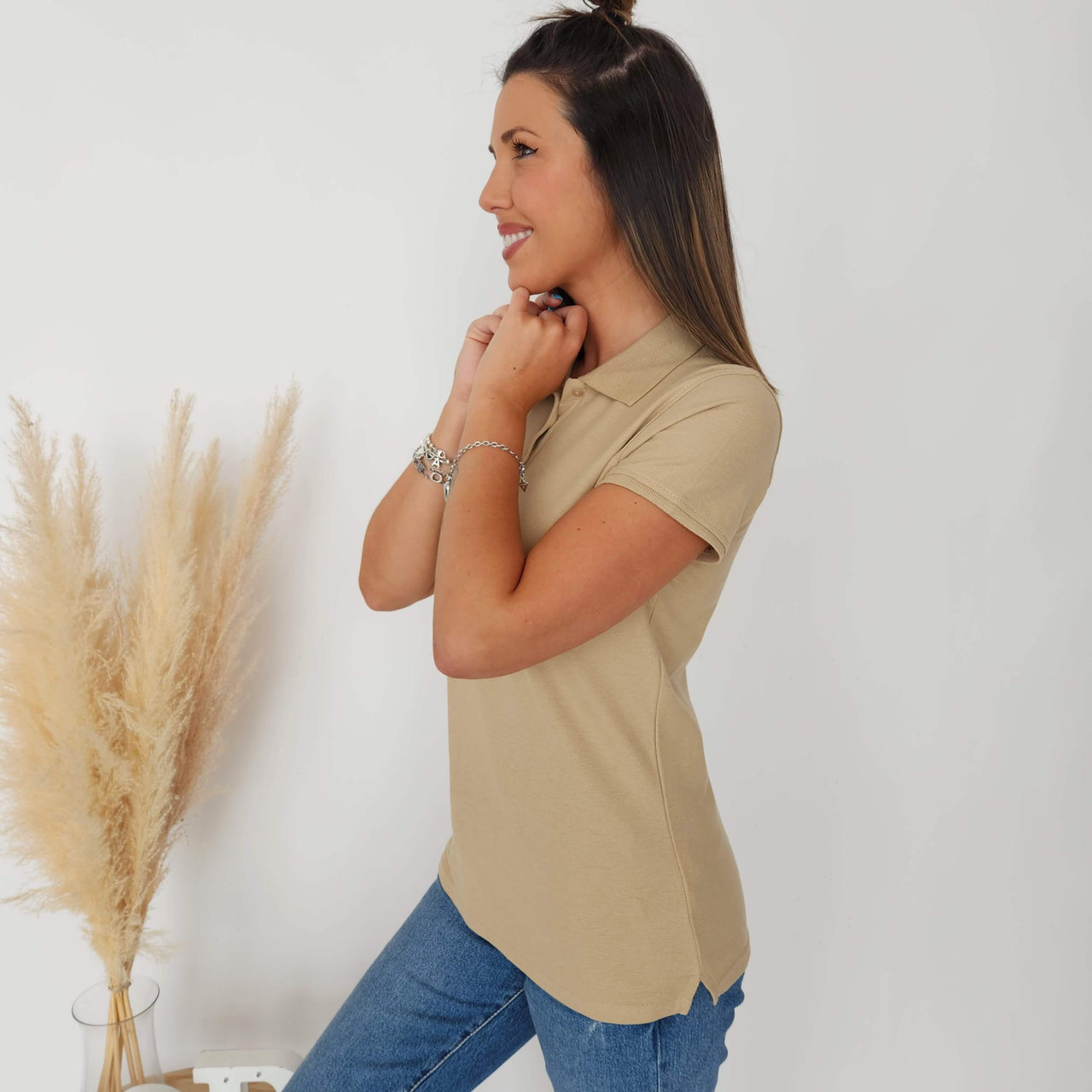 Polo camel 100% algodón