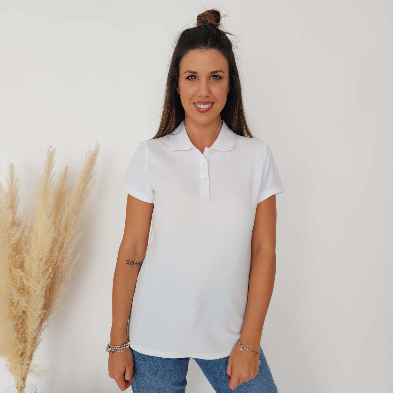 Polo blanco 100% algodón