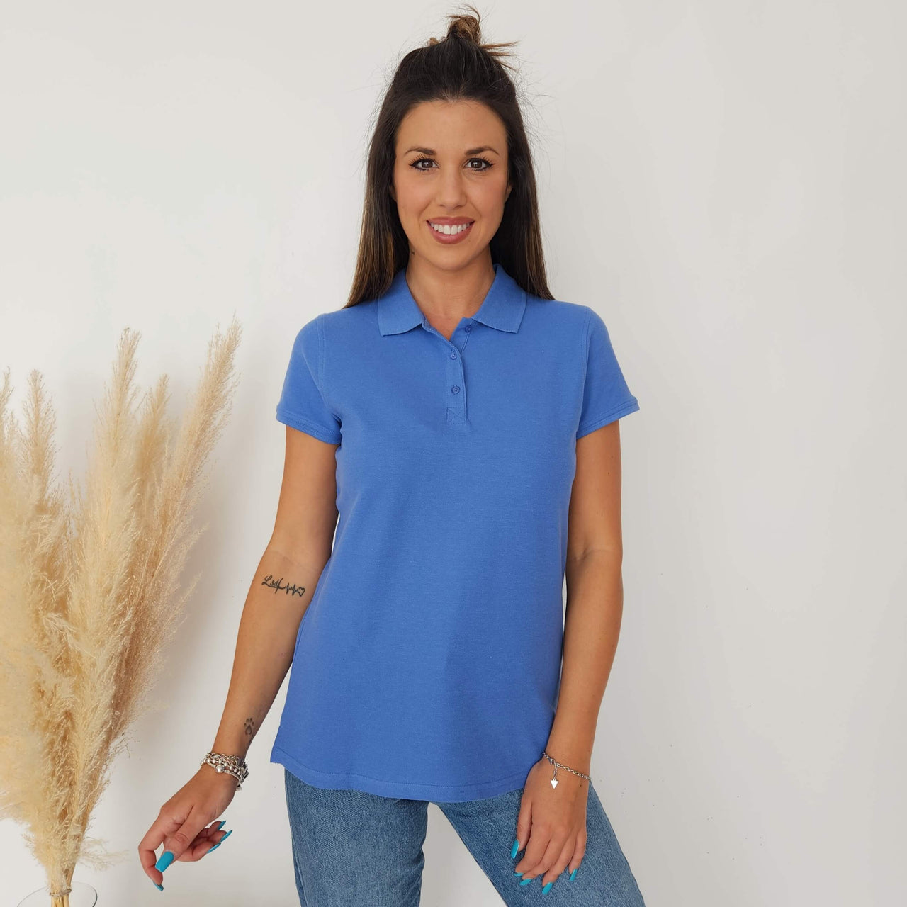 Polo azul 100% algodón