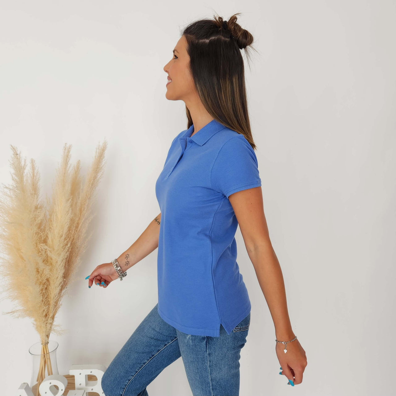 Polo azul 100% algodón