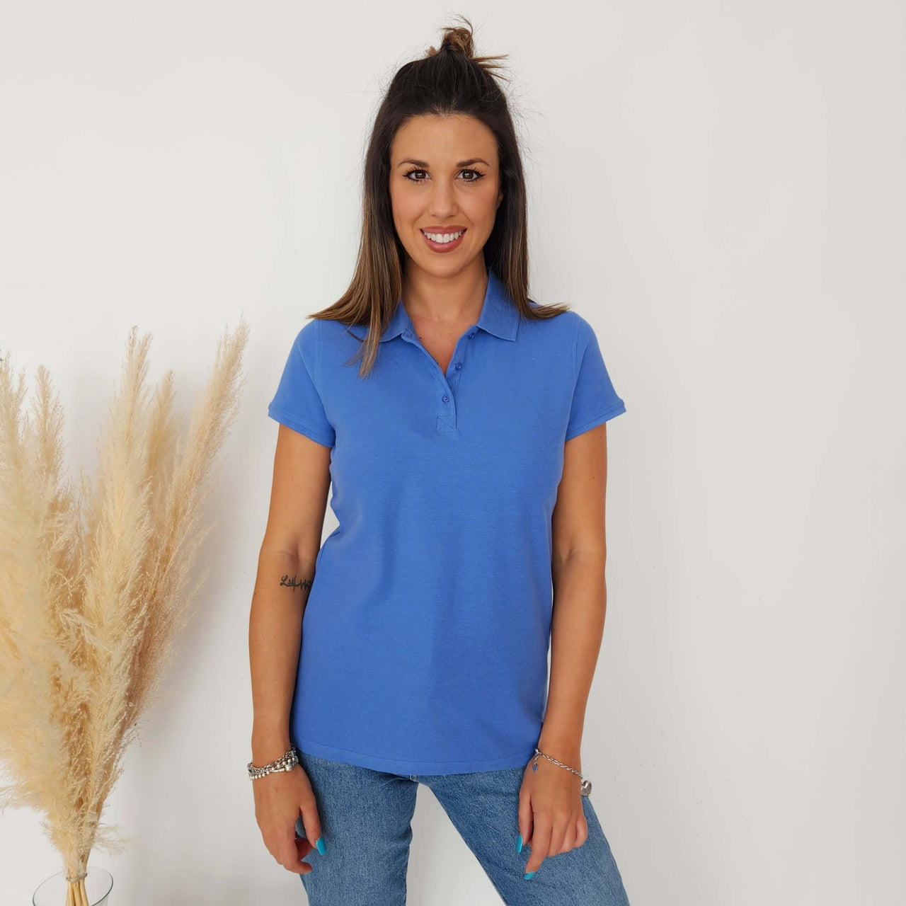 Polo azul 100% algodón