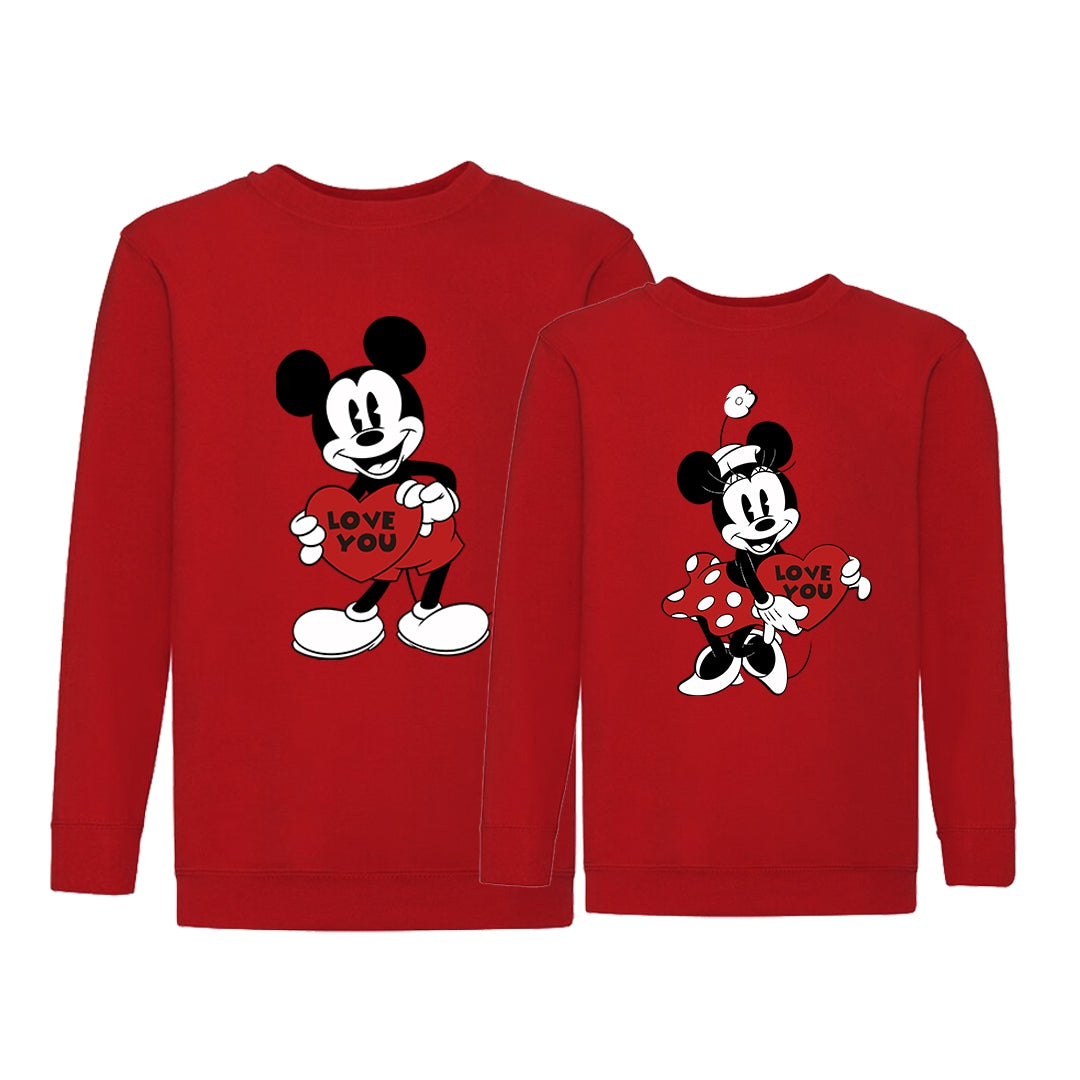 Sudadera Mickey & Minnie Love you heart