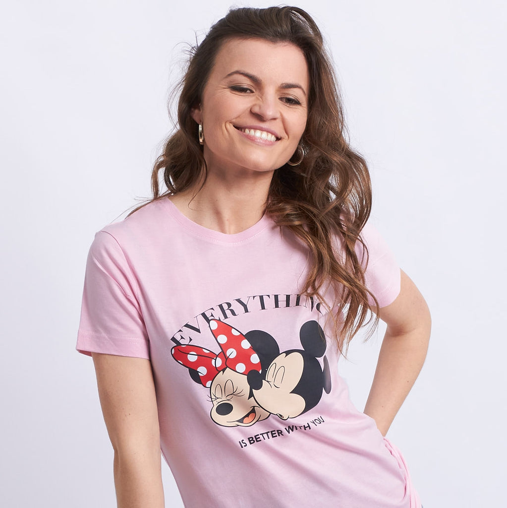 Camiseta Mickey & Minnie everything is better with u