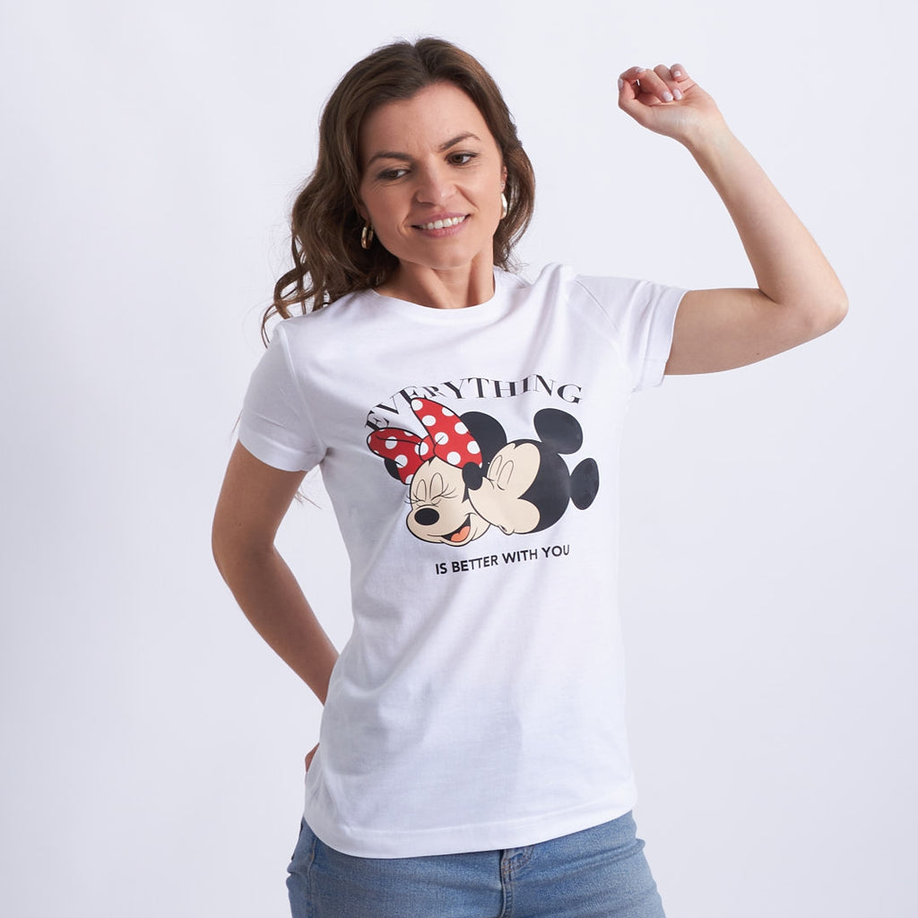 Camiseta Mickey & Minnie everything is better with u