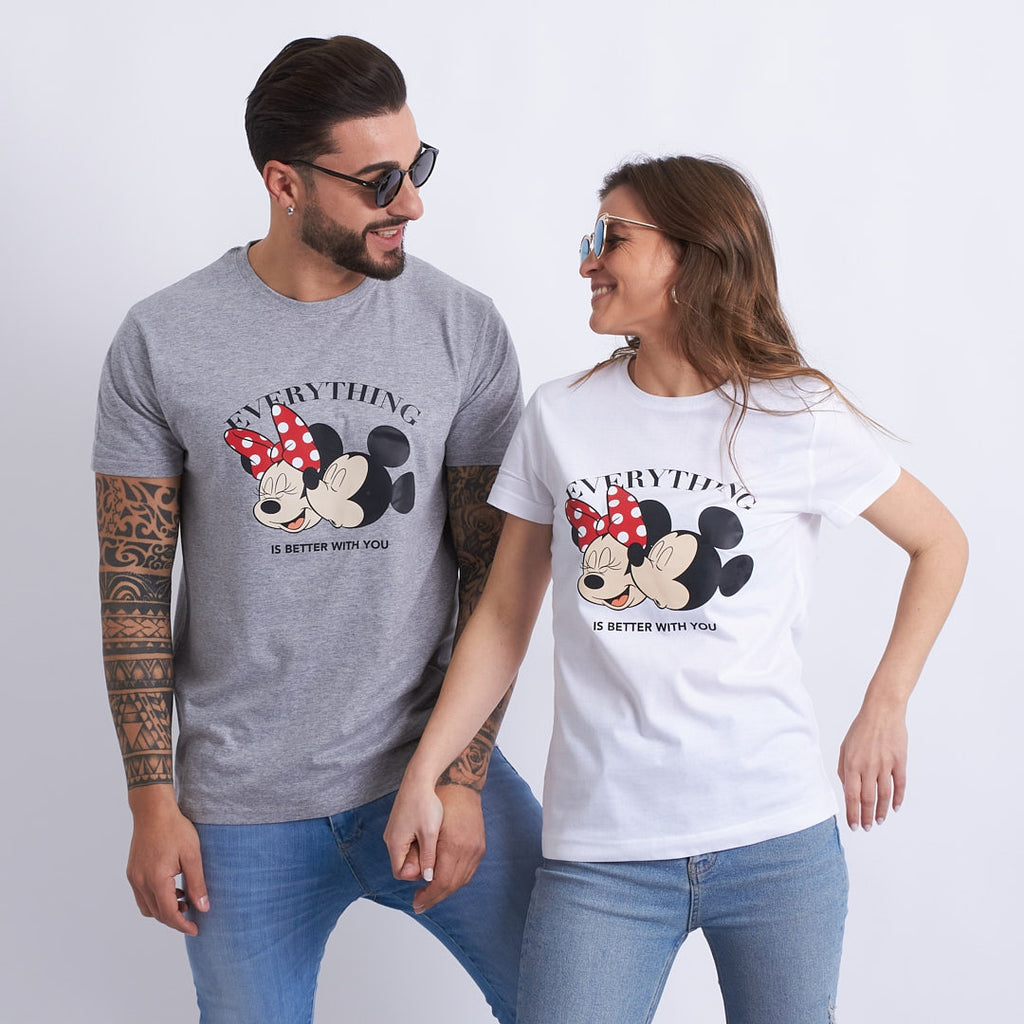 Camiseta Mickey & Minnie everything is better with u