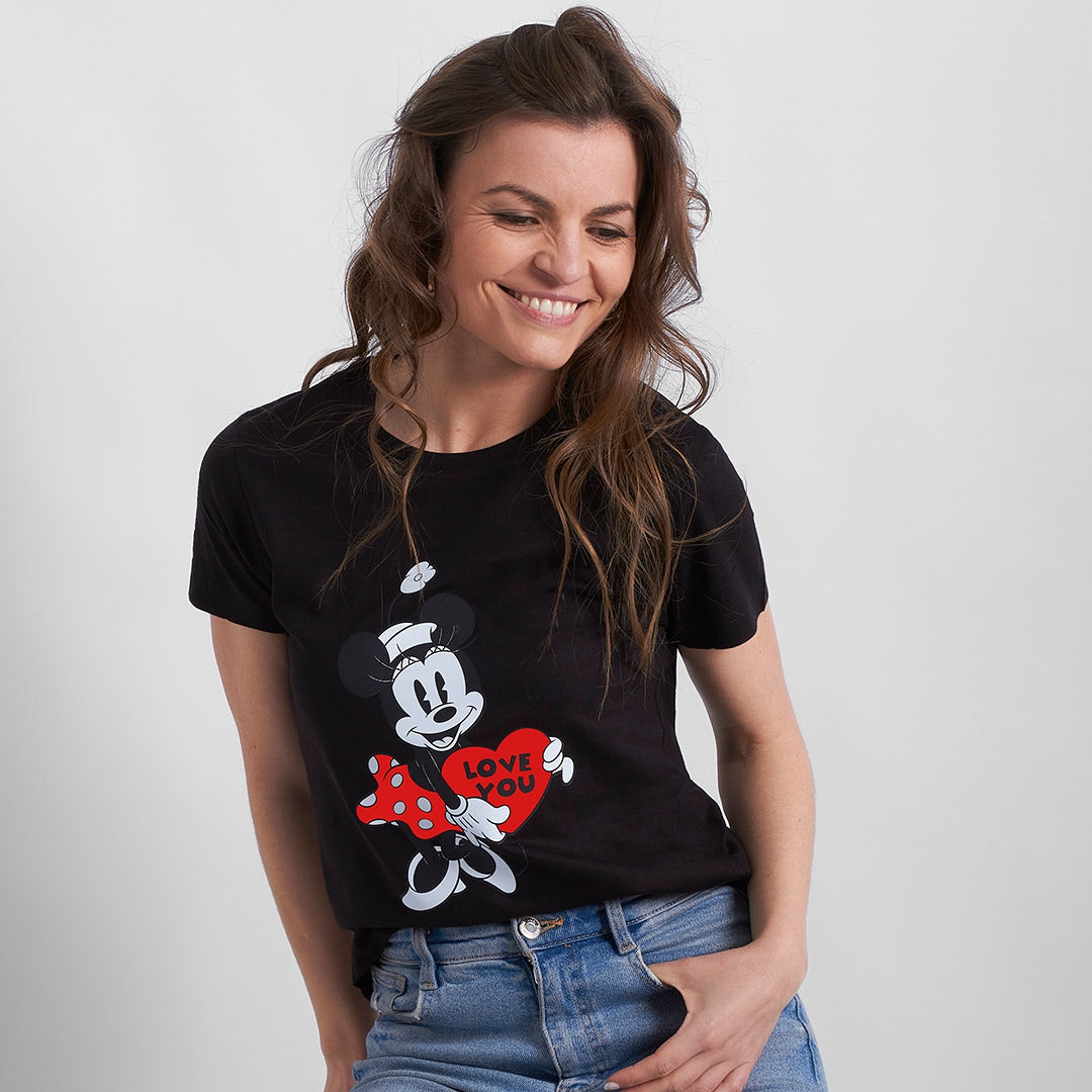 Camiseta Mickey & Minnie Love you heart