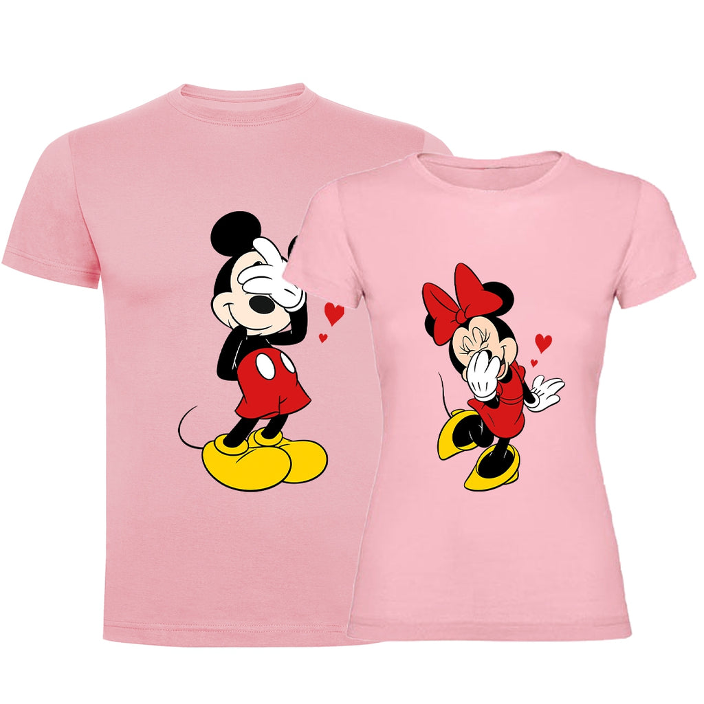 Camiseta Shy Mickey & Minnie hearts