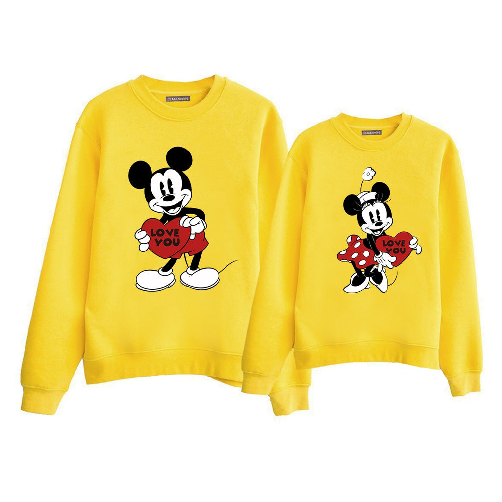 Sudadera Mickey & Minnie Love you heart