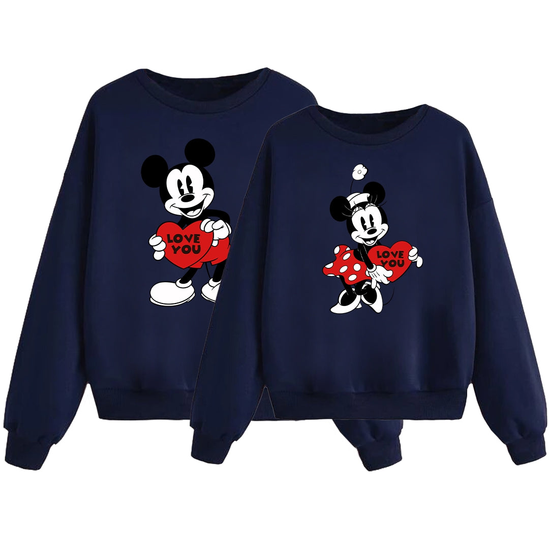 Sudadera Mickey & Minnie Love you heart