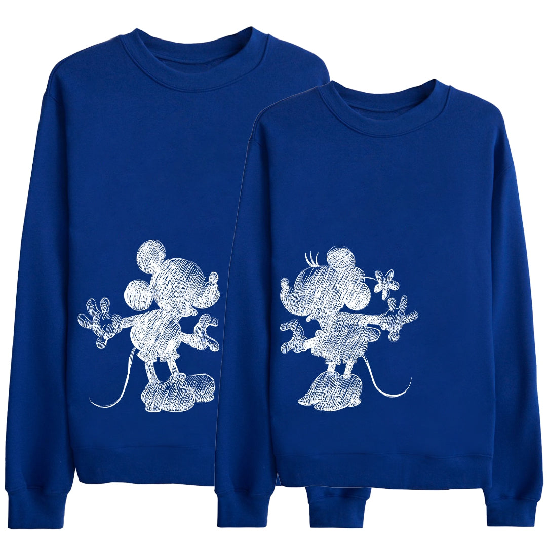 Sudadera Mickey & Minnie boceto blanco