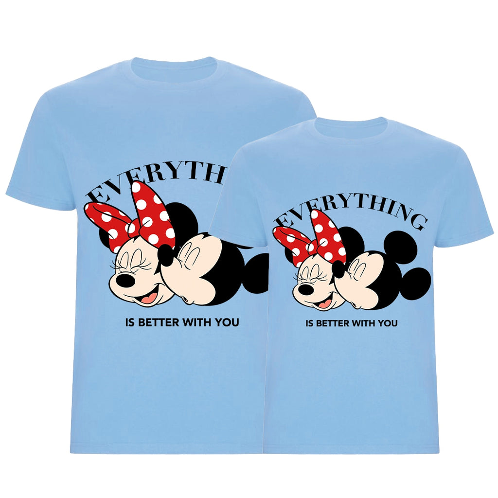 Camiseta Mickey & Minnie everything is better with u