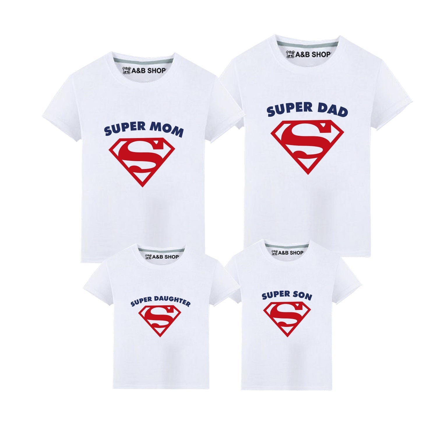 Camiseta Superdad, mom and children