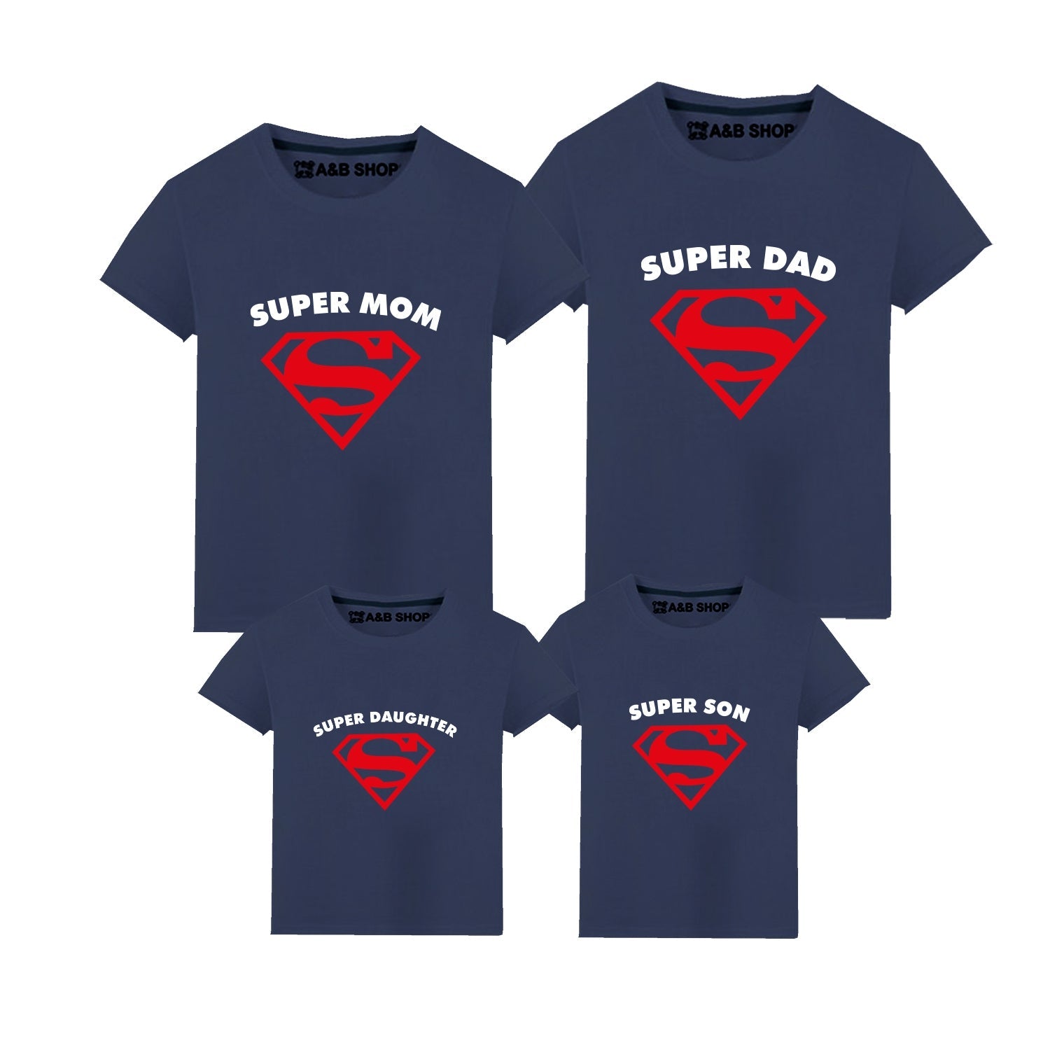 Camiseta Superdad, mom and children