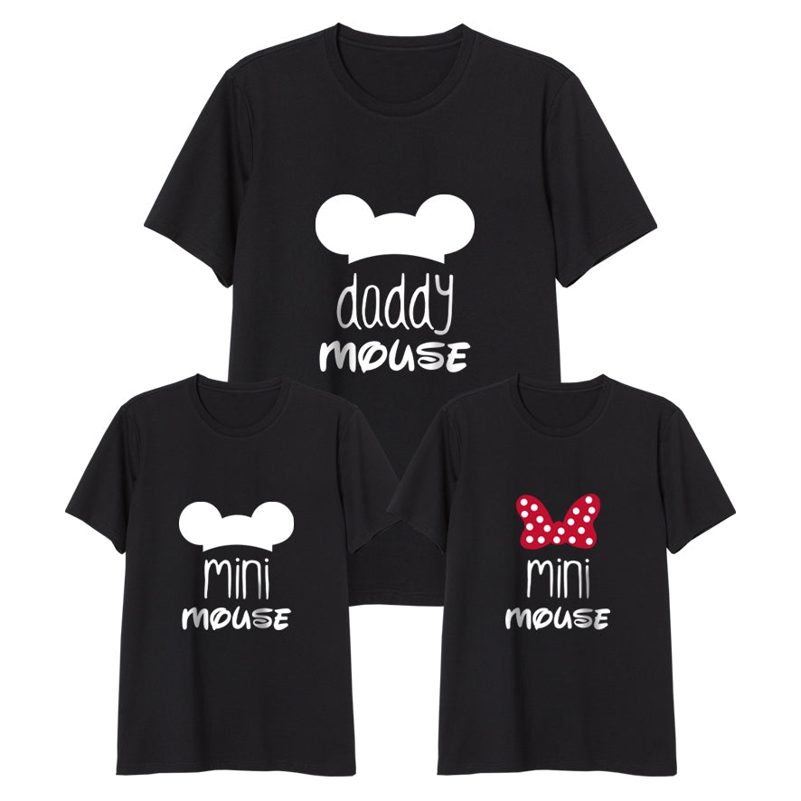 Camiseta Mama-daddy mouse mini mouse