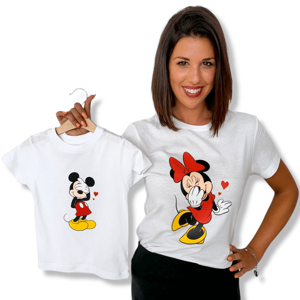 Camiseta Shy Mickey & Minnie hearts