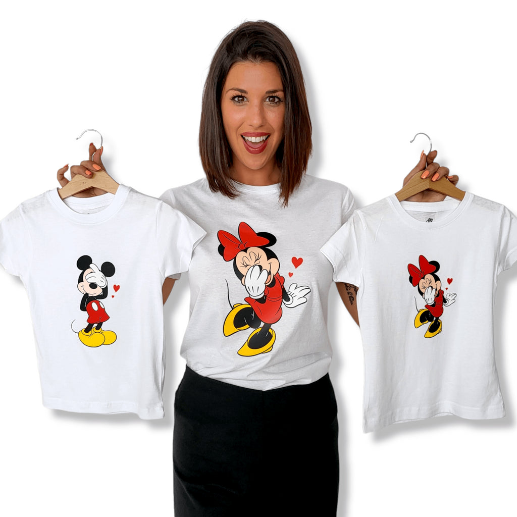 Camiseta Shy Mickey & Minnie hearts