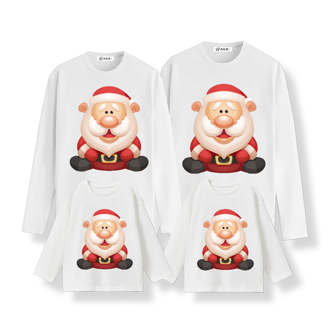 Camiseta Papá Noel happy manga larga