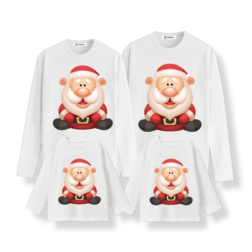 Camiseta Papá Noel happy manga larga