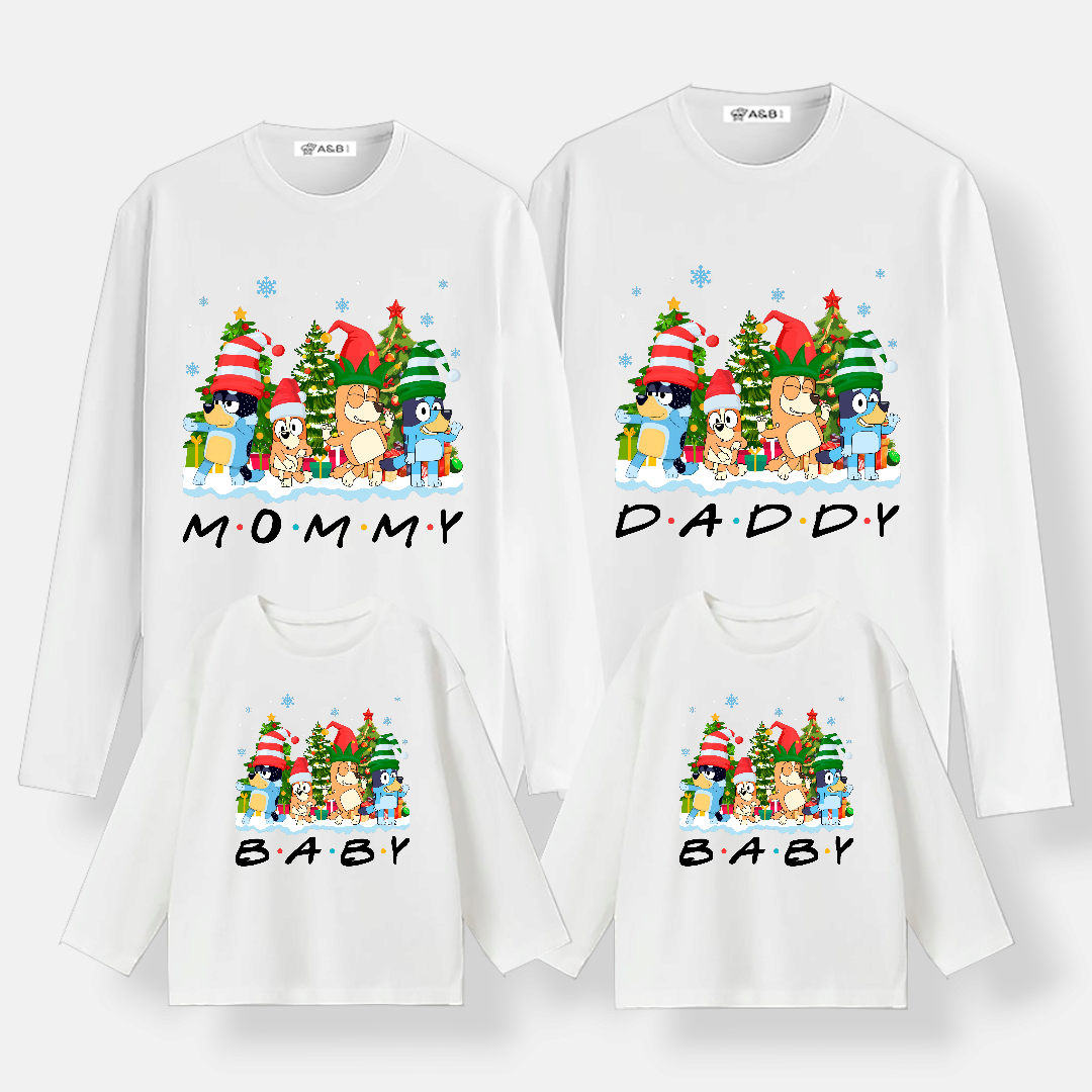 Camiseta Bluey Family Navidad