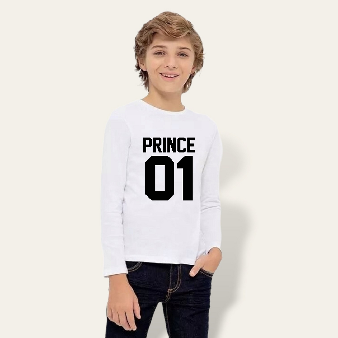 Camiseta King-Queen-Princess-Prince manga larga