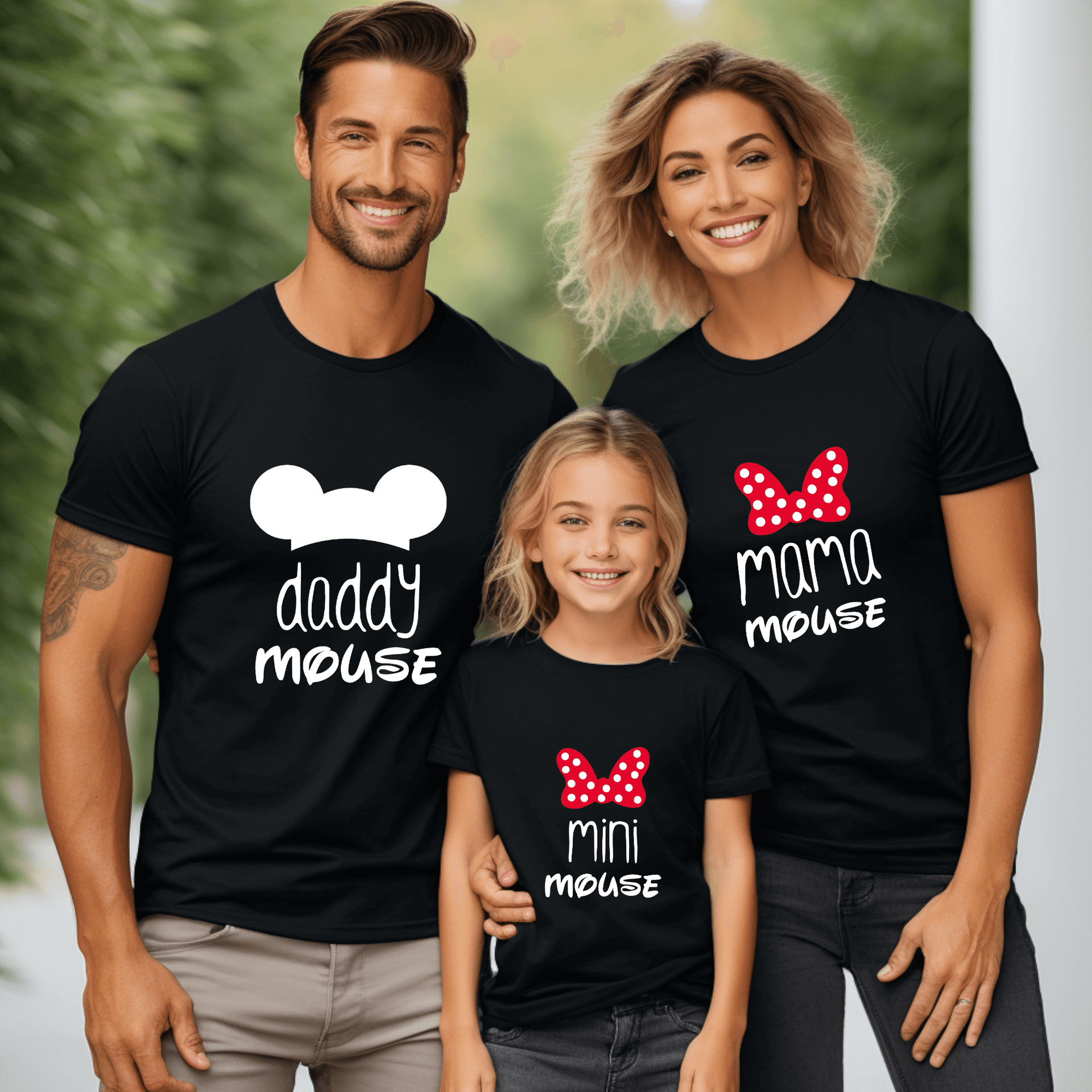 Camiseta Mama-daddy mouse mini mouse