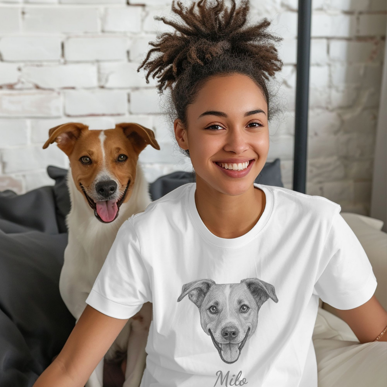 Camiseta Mascota lápiz nombre