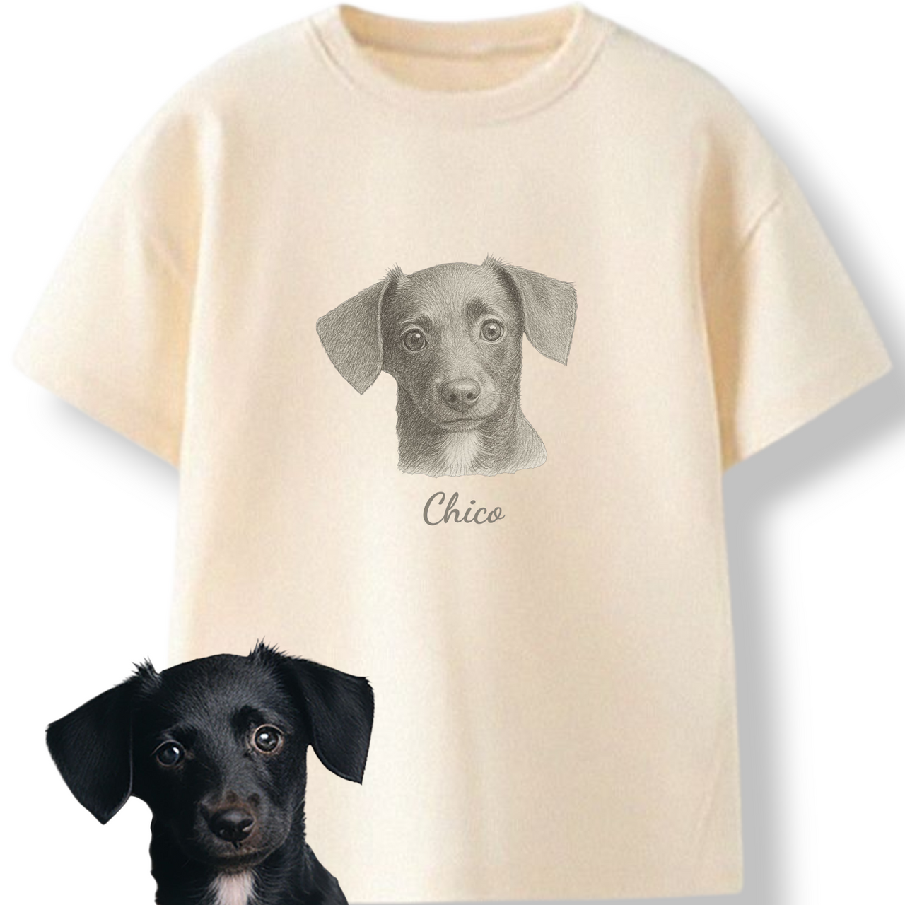Camiseta Mascota lápiz nombre
