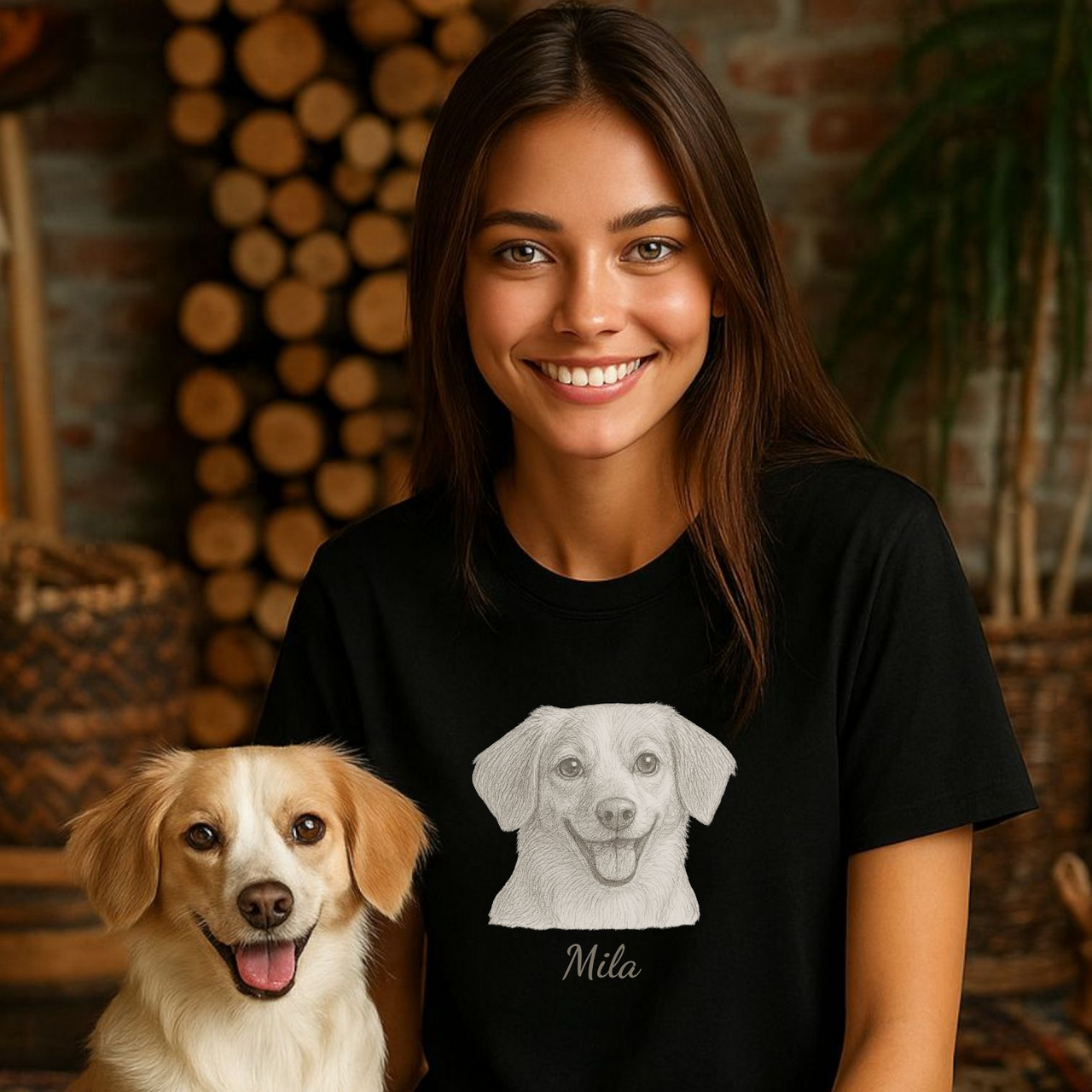 Camiseta Mascota lápiz nombre