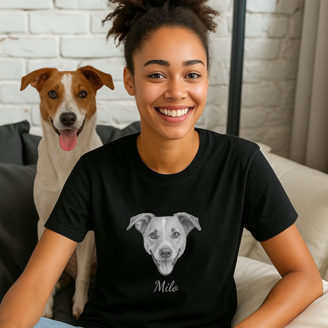 Camiseta Mascota lápiz nombre