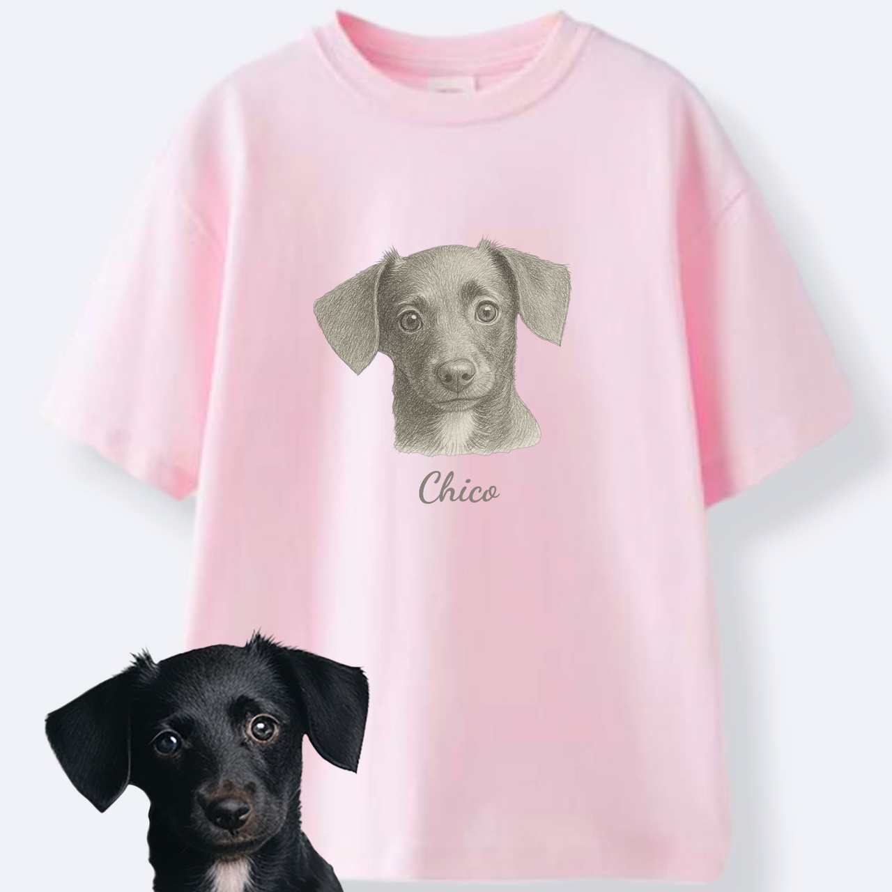 Camiseta Mascota lápiz nombre