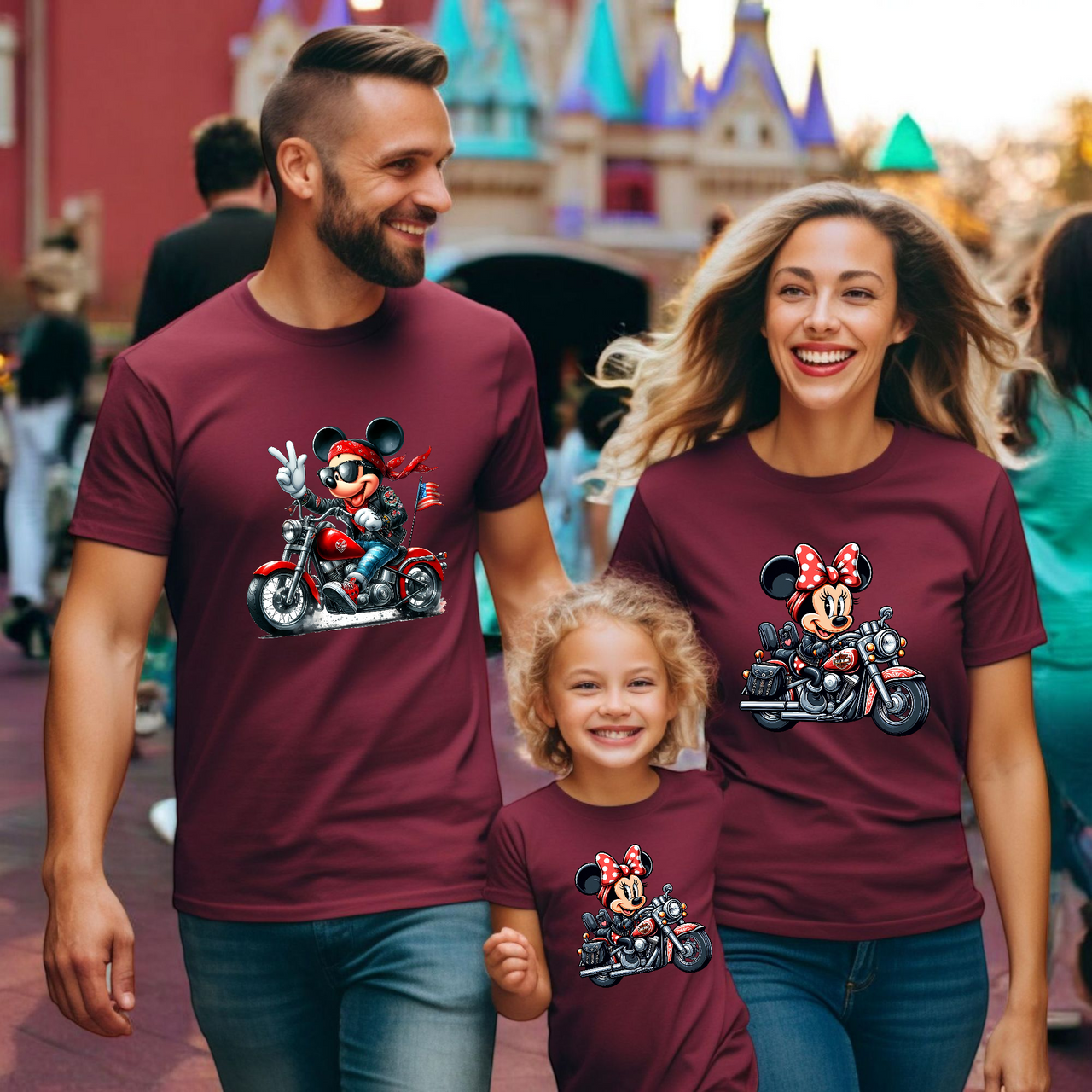 Camiseta Mickey-Minnie Moteros