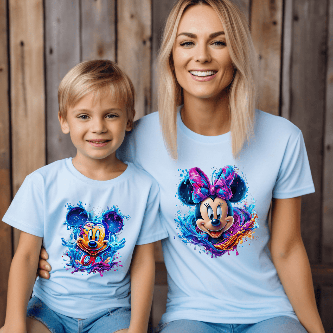 Camiseta Mickey-Minnie Splash