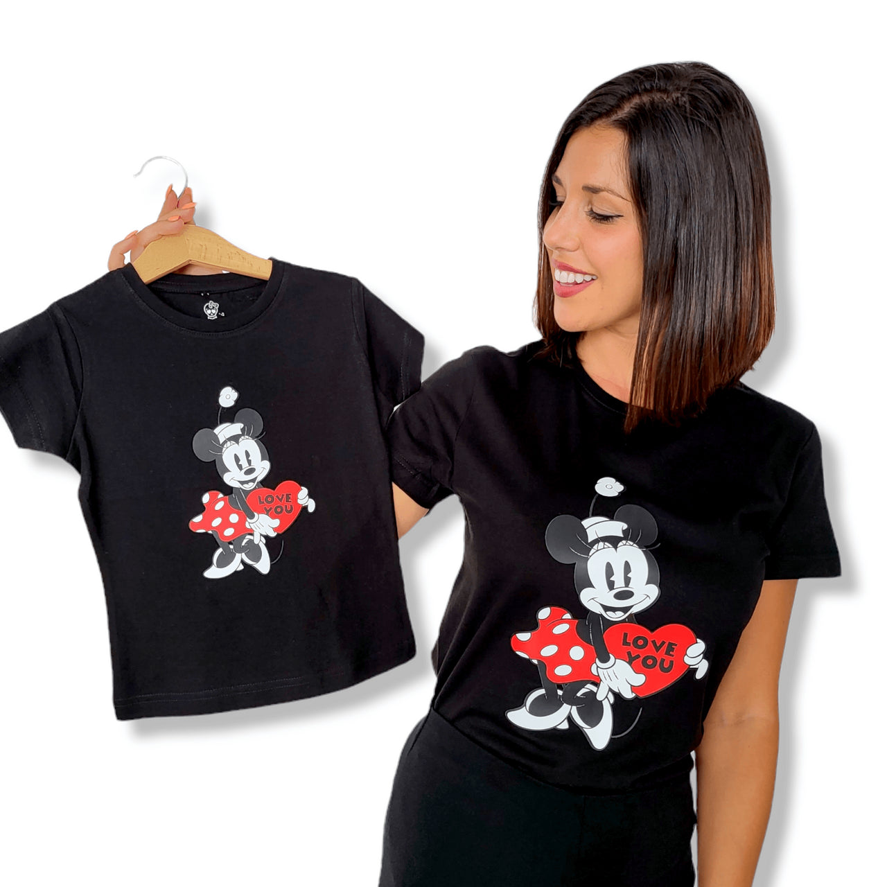 Camiseta Mickey & Minnie Love you heart