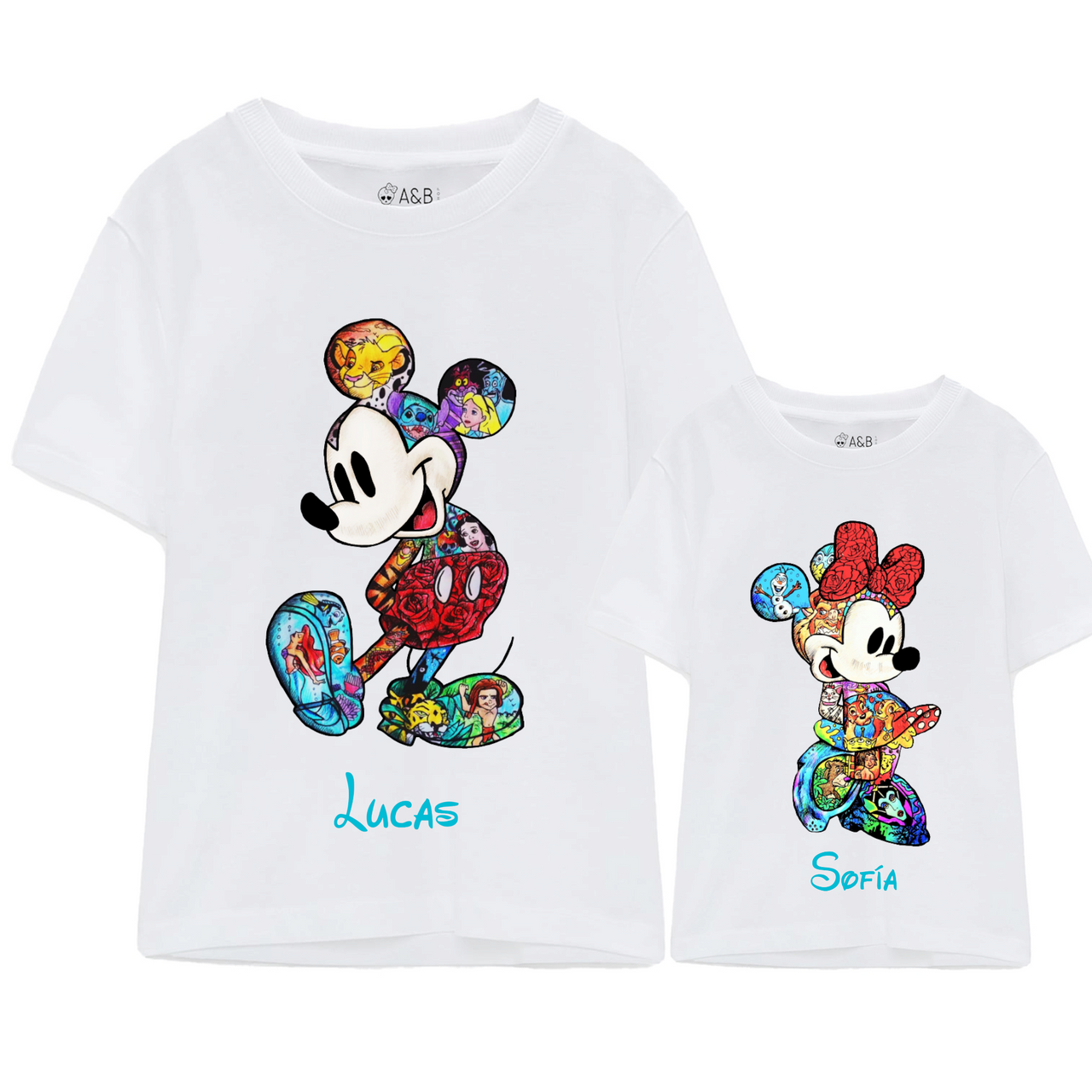 Camiseta Minnie & Mickey drawings Personalizada