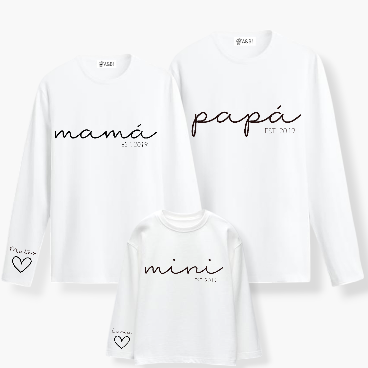 Camiseta Papá-Mamá Mini Cuore manga larga