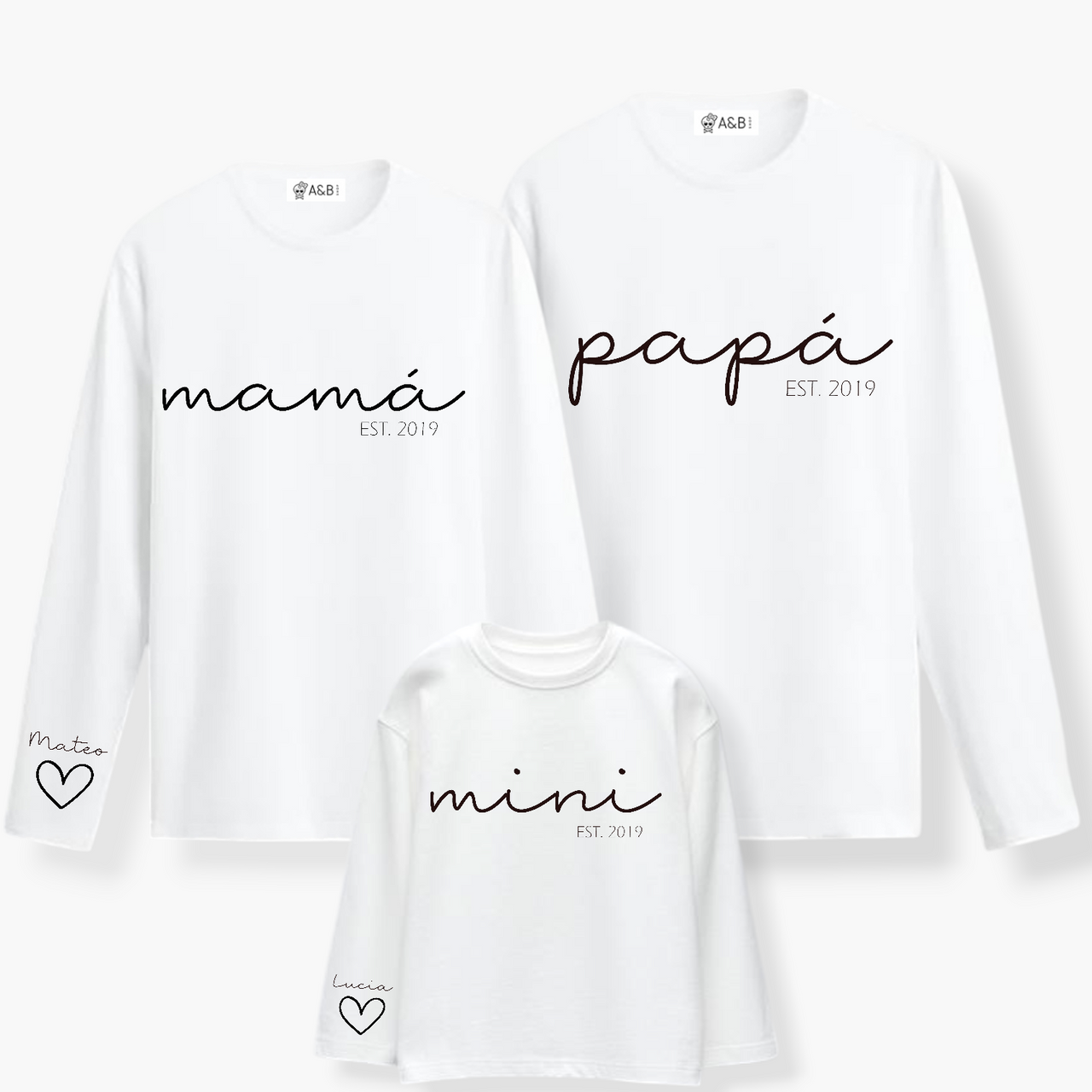 Camiseta Papá-Mamá Mini Cuore manga larga
