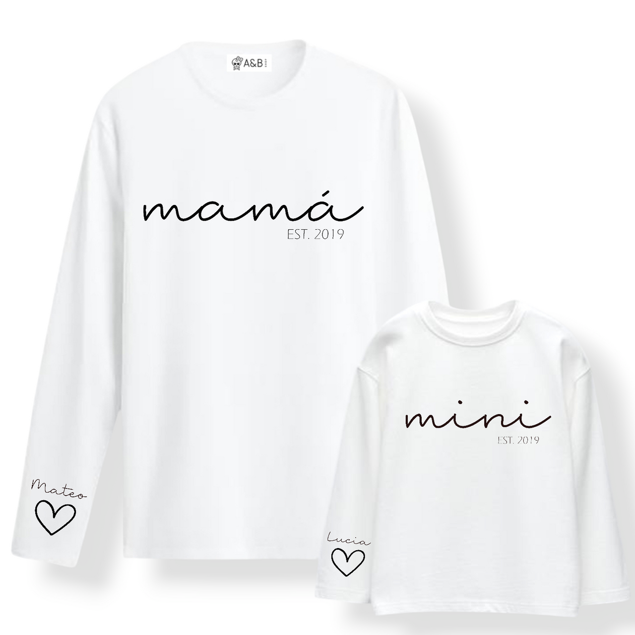 Camiseta Papá-Mamá Mini Cuore manga larga