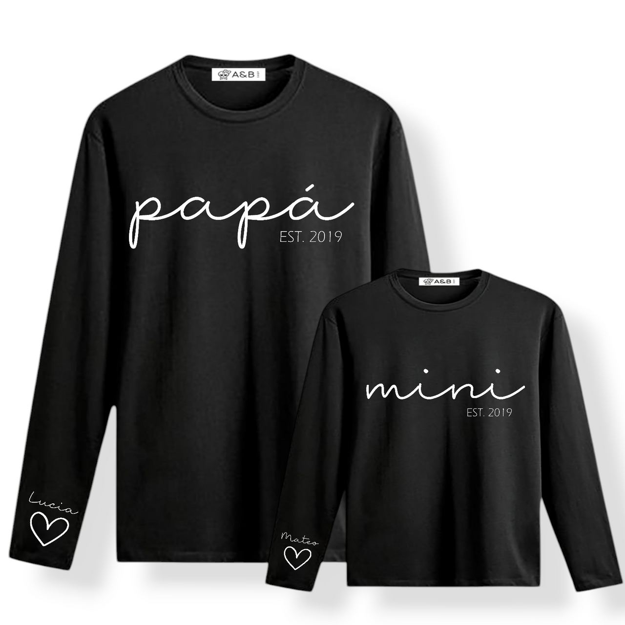 Camiseta Papá-Mamá Mini Cuore manga larga