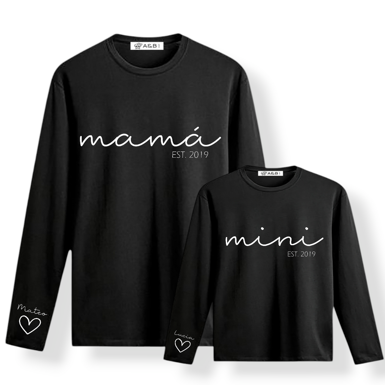 Camiseta Papá-Mamá Mini Cuore manga larga
