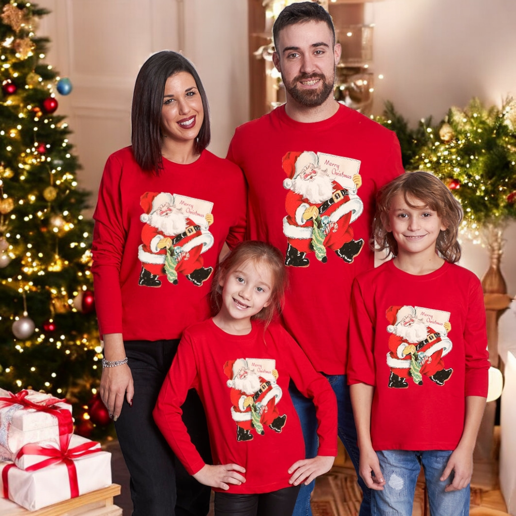 Camiseta Papá Noel Merry Christmas manga larga