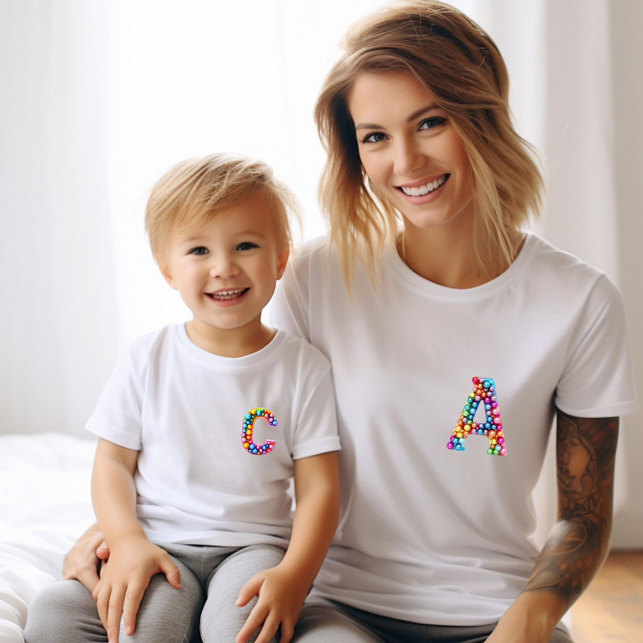 Camiseta Personalizada Inicial Burbujas