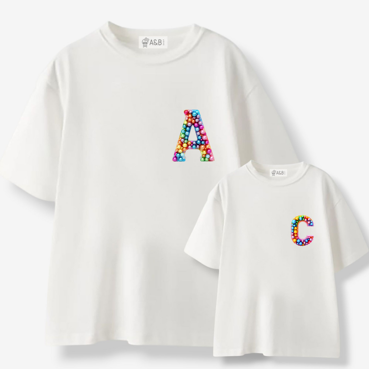 Camiseta Personalizada Inicial Burbujas