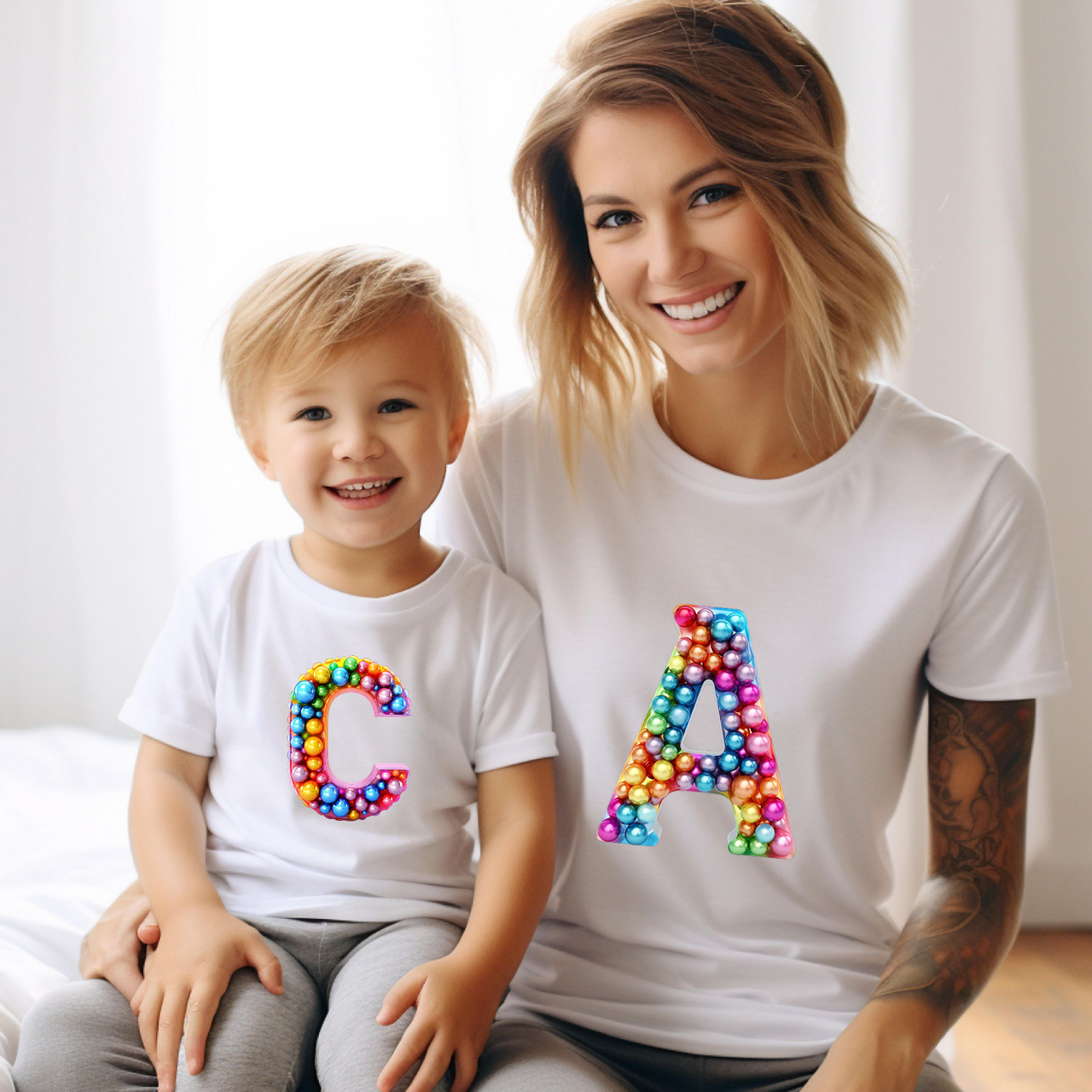 Camiseta Personalizada Inicial Burbujas