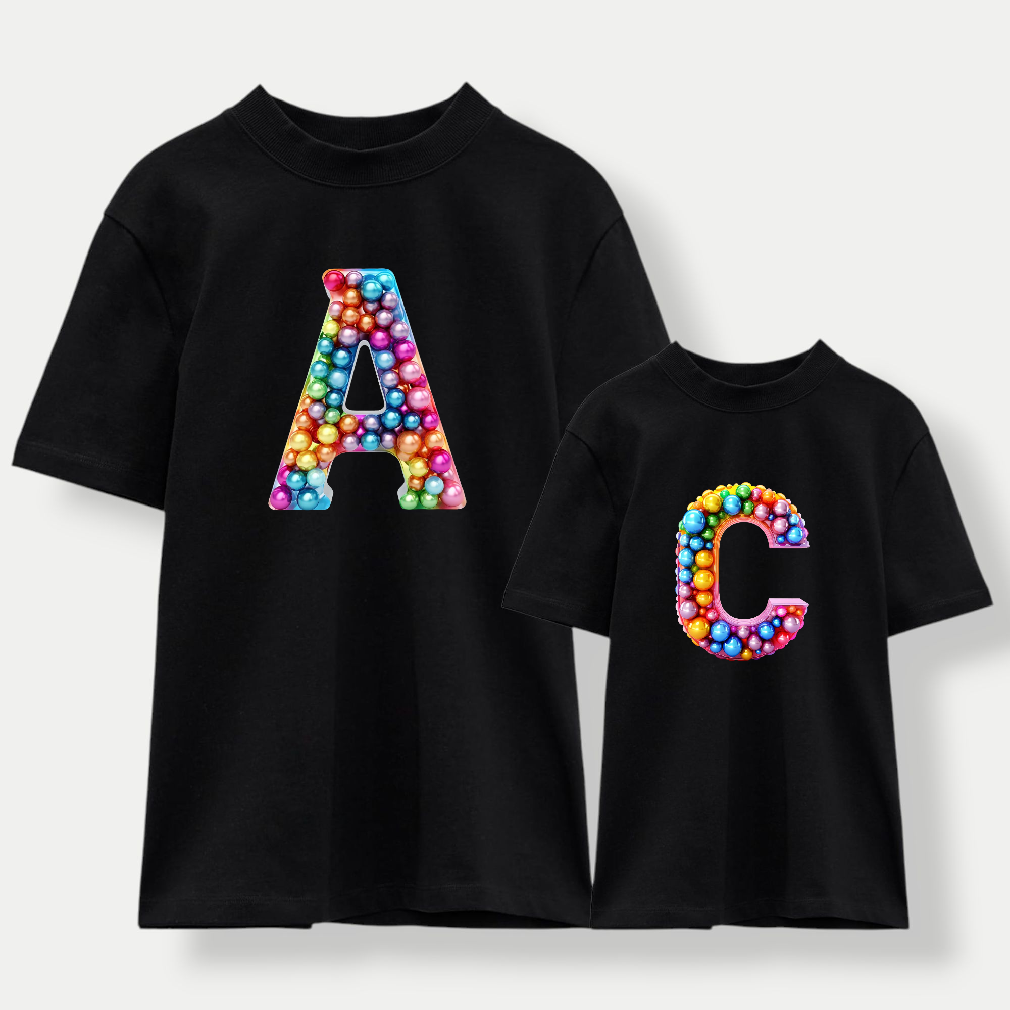 Camiseta Personalizada Inicial Burbujas