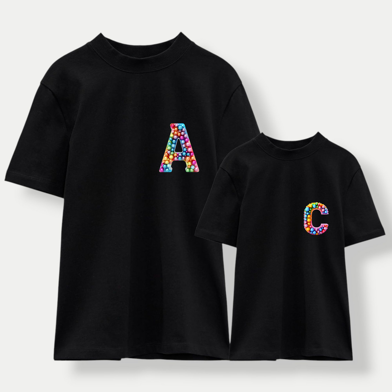 Camiseta Personalizada Inicial Burbujas