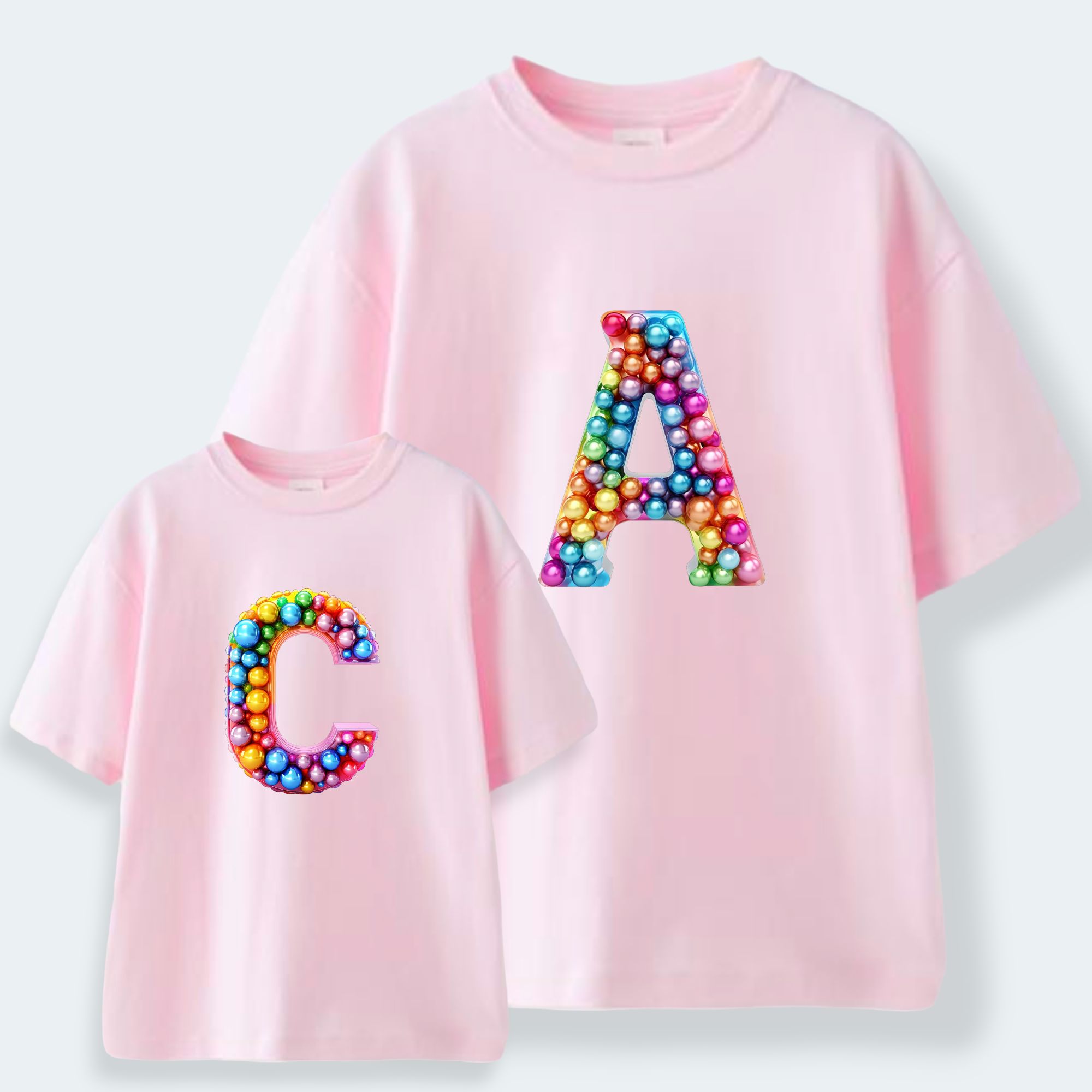 Camiseta Personalizada Inicial Burbujas