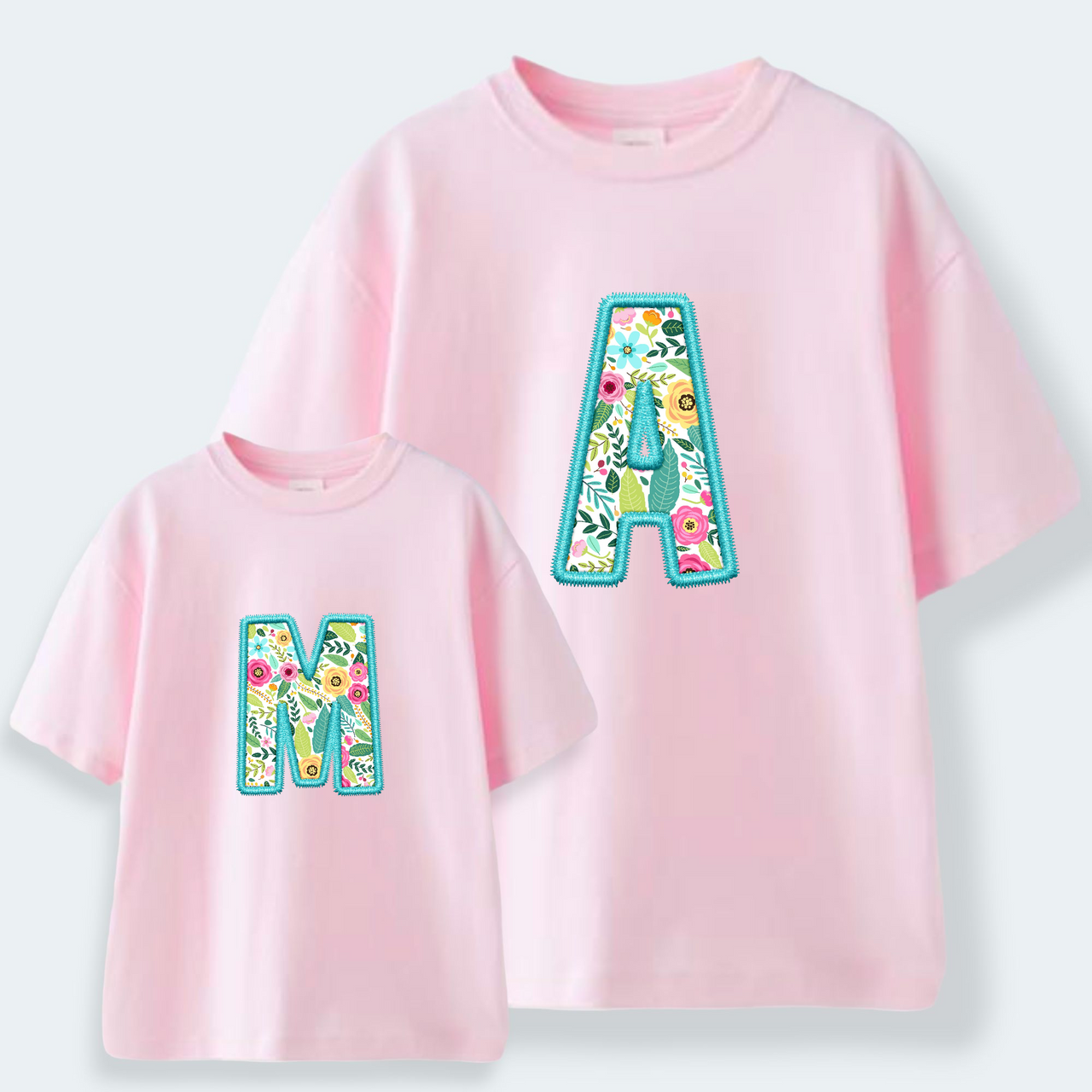 Camiseta Personalizada Inicial Flores