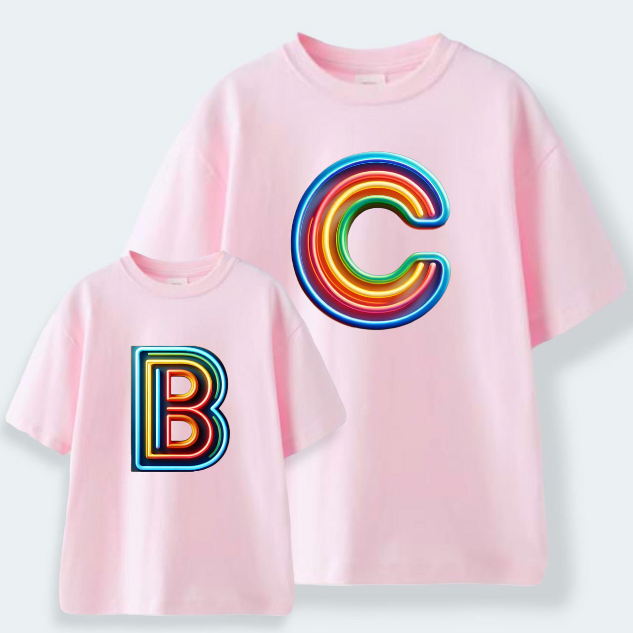 Camiseta Personalizada Inicial Neón