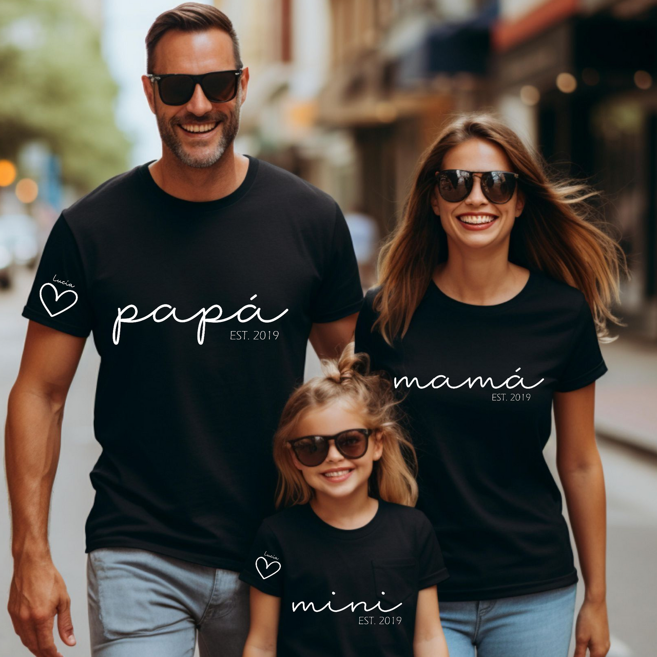 Camiseta Papá-Mamá Mini Cuore