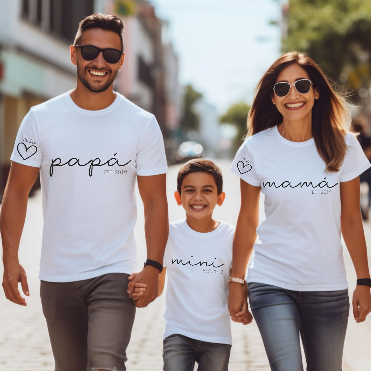 Camiseta Papá-Mamá Mini Cuore